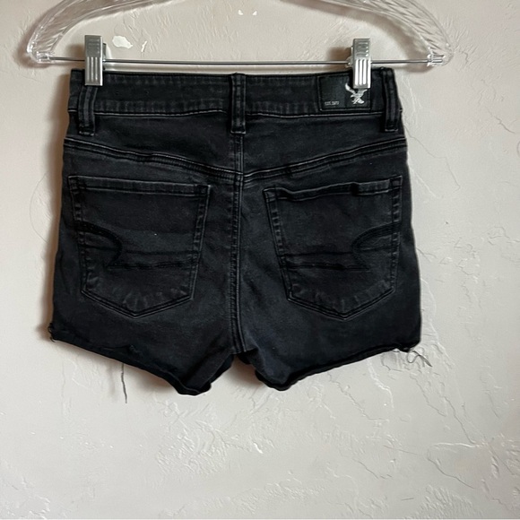 AEO Black Hi Rise Shortie Shorts - Picture 5 of 9